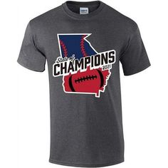 Reads: The State of Champions 2021 and features the outline of the state of GA. 2021 was a big year for Georgia! We were undefeated in baseball and college football! Show support for your favorite Georgia teams by wearing the team colors and showing your Georgia state pride. Features a classic fit with taped neck and shoulders and a tear away label for maximum comfort and a perfect fit. We carry and ever-growing selection of apparel to suit the needs of the whole family. All of our tshirts are p Shirt Company, Georgia State, Art Equipment, Gifts For Your Mom, The A Team, State Of The Art, Mens Graphic Tee, College Football, Team Colors