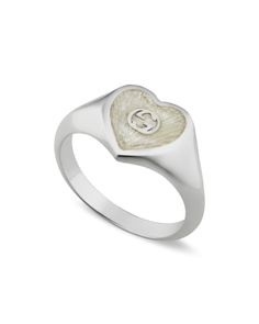 Gucci Sterling Silver Heart925 Interlocking G Ring Enamel Heart Ring Gucci Sterling Silver Classic Jewelry, Classic Gucci Sterling Silver Jewelry, Gucci Sterling Silver Ring, Engraved White Gold Gucci Jewelry, Gucci Sterling Silver Jewelry, Gucci Sterling Silver Jewelry With Polished Finish, Gucci White Gold Sterling Silver Ring, Gucci Silver Sterling Silver Rings, Luxury Silver Gucci Rings