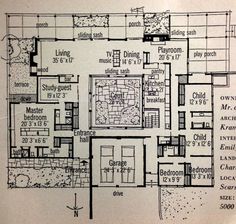 an old house plan with lots of rooms