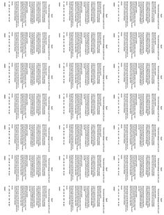 several rows of text on white paper with black and white lines in the middle,