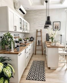 the kitchen is clean and ready to be used for cooking or dining room decorating