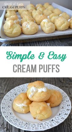 simple and easy cream puffs recipe on a plate