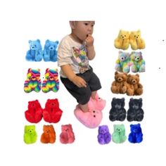 Kids Teddy Bear Slippers. Size 0-3years Old. Women Heels Classy, Shoes For Women Heels Classy, Fashion Shoes Woman, Teddy Bear Slippers, Shoes For Women Heels, Monster Slippers, Women Sneakers Fashion, Heels Shoes For Women, Shoes For Women Casual