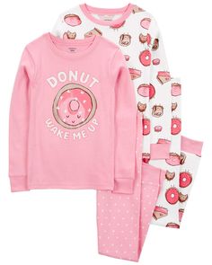 Crafted in super soft snug fit cotton, this PJ set has your little donut lover ready for bed in no time. Carter's cotton PJs are not flame resistant. But don't worry! They're designed with a snug and stretchy fit for safety and comfort. Girls Clothing Styles, Sugar Plums, Cotton Pjs, Mens Shoes Black, Cotton Pajamas, Carters Girl, Pajama Pant, Wake Me, Maternity Shops