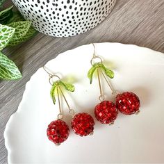 Red Cherry Disco Ball Earrings Fruit Vintage Style Sparkle Jewelry Dangle New Brand New See Pictures For Measurements! Zinc Alloy Material Even Prettier In Person, Perfect For Casual Or Special / Formal Occasions I Love To Bundle! Contact Me For Bundle Pricing Before Purchase! Inventory Bin 14 Rhinestone Emily In Paris Anthropologie Zara Bling Bachelorette Cruise Honky Tonk Cute Nature Stud Small Dainty Formal Wedding Birthday Party Gift Festival Spring Summer 2024 Trends Trendy Casual Statement Coachella Costume, Cherry Disco Ball, Cherry Disco, Kawaii Fairycore, Aesthetic Celestial, Cottagecore Victorian, Tropical Minimalist, Summer 2024 Trends, Disco Ball Earrings