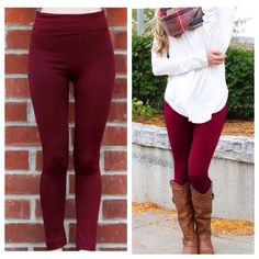 Burgundy Ultra Comfortable Soft Leggings Are The Perfect Layer To Wear With A Trendy Tunic Sweater. Available In Burgundy, Black, Navy, Gray, And Brown. 92% Polyester 8% Spandex Casual Fall Leggings With Elastic Waistband, Solid Color Leggings With Elastic Waistband For Fall, Solid Leggings With Elastic Waistband For Fall, Casual Brown Leggings For Fall, Casual Comfort Stretch Leggings For Fall, Basic Solid Pants For Fall, Basic Fall Pants, Casual Stretch Leggings For Fall, Soft Casual Bottoms For Fall