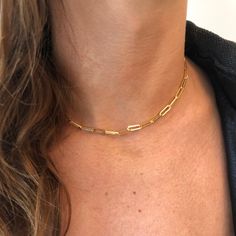 Thick Paperclip Link Chain Necklace Choker Necklace Gold, Clean Sterling Silver, Dream Aesthetic, Gold Choker Necklace, Vermeil Jewelry, Demi Fine Jewelry, Jewelry Cleaner, Silver Pieces, Custom Jewelry Design