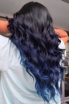 Brown And Blonde Ombre Hair, Brown And Blonde Ombre, Blue Tips Hair, Hair Balayage Ideas, Dark Hair Balayage, Indigo Hair, Ombre Hair Ideas, Balayage Techniques, Dark Ombre Hair