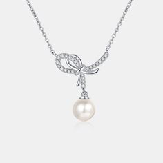 Natural Pearl Pendant Moissanite 925 Sterling Silver Necklace LOVCIA Dazzling Earrings, Moissanite Necklace, Statement Accessories, Moissanite Earrings, Stylish Rings, Natural Pearl, Pearl Pendant Necklace, Elegant Necklaces, Girls Jewelry