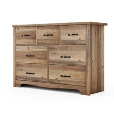 a large wooden dresser with many drawers