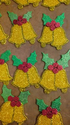 the decorated cookies are ready to be cut and put in the oven for christmas time