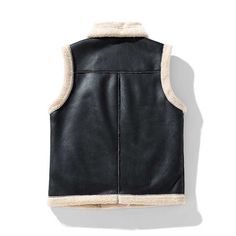 Slide it on over any outfit to add a layer of warmth and a touch of finesse. Cardigan Vest Faux Leather, PU Cotton Lambswool Lining Side Seam Pockets Zipper Closure Fitting: Regular Colors: gray, black, brown Size: M to 4XL Gender: Unisex Age: Adult Brand Name: NoEnName_Null Product ID: CJYD190802210 Note: All sizes are 1 to 2 sizes smaller than European and American people. Choose the larger size if your size is between two sizes. Please allow 2-3cm differences due to manual measurement. Please Classic Lambswool Outerwear For Winter, Lambswool Outerwear With Faux Fur Lining For Fall, Black Leather Vest For Fall, Fall Vest With Fleece Lining For Layering, Casual Lambswool Outerwear For Winter, Fall Layering Vest With Fleece Lining, Classic Winter Vest For Layering, Winter Lambswool Outerwear With Faux Fur Lining, Classic Black Outerwear With Faux Fur Trim