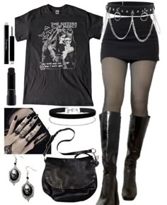 Modern Gothic Aesthetic Clothes, Gothic College Outfits, Casual Goth Aesthetic, Gothic Clothing Aesthetic, Alternative Outfits Summer, Summer Alternative Outfits, Gothic Style Outfit, Casual Gothic Outfits, Gothic Summer Outfits