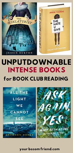 three books with the title unputdownable intense books for book clubreading