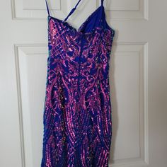 Small , Never Worn Glamorous Purple Sleeveless Sequin Dress, Purple Sequin Evening Dress For Summer, Purple Sleeveless Sequin Dress For Prom, Purple Sequin Summer Dress For Party, Purple Mini Sequin Dress For Party Season, Purple Sequin Summer Party Dress, Purple Sequin Party Dress For Summer, Purple Sequined Mini Dress For Evening, Purple Sleeveless Sequin Evening Dress