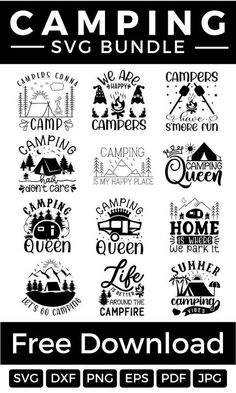 the camping svg bundle is available for free