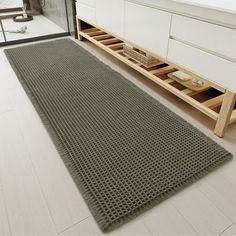 Elevate your bathroom experience with Super Absorbent Soft Bath Mats Rugs. Designed with a double layer of deep waffle texture, these boho-inspired mats effortlessly soak up moisture, keeping your floor dry and your space stylish. The anti-slip rubber backing ensures stability, even on wet surfaces, providing peace of mind for you and your family. Unlike traditional shag bath mats, ours are highly durable, resisting pilling, fading, shedding, and maintaining their shape wash after wash. Plus, th Woven Bath Rug, Long Bathroom Rugs Bath Mats, Green Bathroom Rug Ideas, Bathroom Rugs Aesthetic, Bathroom With Runner Rug, Oversized Bathroom Rugs, Rugs In Bathroom Ideas, Half Bath Rug, Cute Simple Bathroom