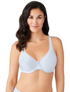 This seamless bra  provides natural shaping and a smooth look, so you can wear it with almost anything.        Unlined seamless underwire bra;       Full coverage two-ply cups of  Bodysuede fabric offer natural shaping;       Hidden sling in cups for added support and shaping;       Camisole straps for added comfort;       Close-set back straps prevent slipping;       Back adjustable straps for a customized fit;       Hook-and-eye back closure      ; Jeans Polyvore, Full Figure Bra, Clothes Making, Bra Size Charts, Unlined Bra, New Bra, Everyday Bra, Seamless Bra, Womens Basic