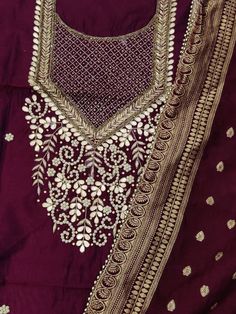 Item Overview ATHARVA Hand Embroidery Salwar Kameez/Maroon Chanderi Silk/Dola Banarsi Silk Dupatta/Custom Stitch Unstitch/Churidar/Plazzo/Anarkali Dno. CH1796 Fabric: * Shirt - Chanderi Silk- Hand Embroidered Neck 2.5 Mts - Beautiful Hand Embroidery * Dupatta: Dola Banarsi Silk Dupatta- All over Exclusive Gota Patti Embroidery - 2.5 Mts- Latkans Tassels * Bottom Santoon Taffeta Silk 2.5 Mts. Excusive Hand Embroidered Party Wear Punjabi Suit. Customization: * Fabrics Customization: Designs Can be Luxury Dola Silk Salwar Kameez With Embroidered Border, Traditional Dola Silk Anarkali Set With Multicolor Embroidery, Traditional Silk Thread Salwar Kameez For Eid, Silk Thread Salwar Kameez With Dupatta For Eid, Silk Thread Dupatta Sets For Festivals, Silk Thread Sets With Dupatta For Festivals, Festival Silk Thread Sets With Dupatta, Traditional Unstitched Dori Work Sets, Traditional Unstitched Set With Dori Work