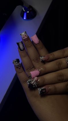 Short duck nails with charms Short Nails, Nail Inspo, Nails