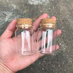 80 ml Glass Spice Jar with Cork Lid - wnkrs Favour Jars, Cork Jewelry, Small Glass Jars, Small Glass Bottles, Empty Jar, Glass Spice Jars, Glass Bottles With Corks, Wedding Bottles, Bottle Stand