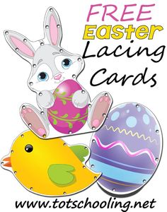 an easter card with the words free easter lacing cards