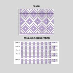 a purple and white pattern with the words graph on it, in two different colors