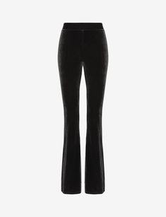 The luxe velvet flare leggings you'll love at first wear. Incredible stretch and recovery with our signature internal smoothing waistband that doesn't dig or bind. Dress them up, feel so comfortable. And look so fine. Product Details    Velvet leg (90% polyester, 10% elastane), waistband (72% nylon, 28% elastane) Inseam: S-32 1/2", M-33 1/2", L-33 1/2"   Fit-tested by real women  Signature smoothing internal waistband  Fabric durability  Machine washable  Item SLG80 Flair Leggings Velvet, Fitted Full-length Velvet Bottoms, Luxury Black Velvet Bottoms, Velevet Flare Pants, Luxury Black Compressive Leggings, Office Pants, Flare Legging, Velvet Flares, Flared Leggings