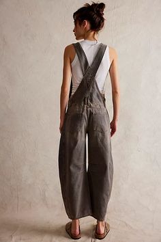 We The Free Good Luck Barrel Overalls | Free People Best Overalls For Women, Artist Overalls Aesthetic, Over 60 Womens Fashion 2023, Women’s Dungarees, Grey Overalls Outfit Winter, Cropped Overalls Outfit, Halara Overalls Outfit, Hoodie Under Overalls, Worn Out Clothing