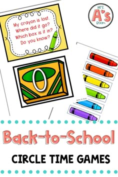 back - to - school circle time games for kids with crayons and pencils