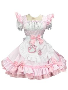 Women's Cat Cute Lolita Outfit Maid Dress
Size Chat：

What you’ll get:
Dress*1,Apron* 1,Headwear*1,Bow*3,Collar*1

Get ready to look cute and stylish with our Women’s Cat Cute Lolita Outfit Maid Dress! Made of high-quality polyester material, this dress is perfect for any season - Spring, Summer, Autumn, or Winter. The dress comes in two colors - Black and Pink. The dress features a cute cat design that will make you stand out from the crowd. The dress is perfect for any occasion - whether it’s Cosplay Maid, Lolita Outfit, Dark Academia Clothing, Cute Cat Design, Vestidos Color Rosa, Maid Cosplay, Lolita Outfits, Cottagecore Fashion, Cat Dresses