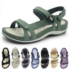 PRICES MAY VARY. Ergonomic sole provides cushioning & flexibility with support. Contoured bedding for lite arch support. Shock-absorbing. Strap Sandals: Easy on/off SNAP LOCK magnetic closure, stainless steel coated, rustproof, safe & secure. Adjustable toe, arch & heel straps for best fit & comfort. Convertible heel strap to wear as slide sandals. Slip-on Slides:: Adjustable straps. Great for outdoor activities or wear as indoor slippers Waterproof. Quick Dry. Machine washable. BPA free. Slip-r Best Walking Sandals, Shoe Image, Scooters For Sale, Water Sandals, Walking Sandals, Slides Sandals, Cute Sandals, Sport Sandals, Leather Shoes Woman