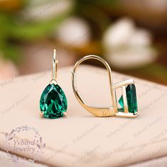 Pear Cut Green Emerald Earrings Solid 14K/18K Yellow Gold Minimalist Earrings Bridal Wedding Leverback Earrings Anniversary Gifts for Her - Etsy Gold Minimalist Earrings, Green Emerald Earrings, Emerald Green Earrings, Minimalist Earrings Gold, Anniversary Gifts For Her, Leverback Earrings, Emerald Earrings, Anniversary Gift For Her, Green Emerald