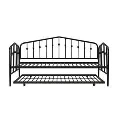 Bushwick Metal Daybed & Trundle - Black - Twin Daybed Trundle, Metal Daybed With Trundle, Trundle Mattress, Twin Daybed With Trundle, Twin Daybed, Metal Daybed, Twin Mattress Size, Daybed With Trundle, Air Fryers