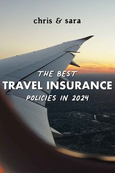 A plane wing at sunset with overlay text reading "the best travel insurance policies in 2024" Travel Insurance Tips, Insurance Creative Ads, Travel Insurance Ads, Insurance Post, Insurance Logo, Insurance Ads, 2024 Travel, Best Travel Insurance, Destination Unknown