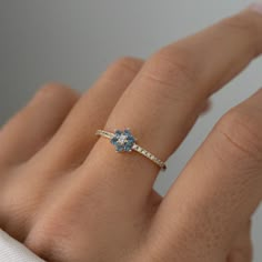 Aquamarine Dainty Ring Gold Minimalist Ring March Birthstone - Etsy Silver Aquamarine Ring, Blue Promise Rings, Aquamarine Ring Simple, Simple Rings Engagement, Dainty Rings Silver, Dainty Promise Rings, Dainty Silver Rings, Light Blue Ring, Engagement Rings Simple