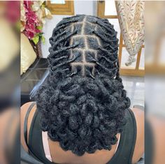 Loc Hairstyles Long Hair, Loc Styles Braided Back, Women’s Loc Hairstyle, Loc Down Hairstyles, Middle Part Loc Styles, Locs Bun Styles Updo, Loc French Braid, Locs Hairstyles Barrel Twist, Locs Hairstyles Wedding