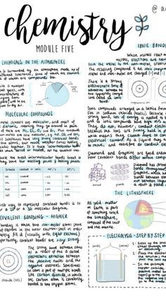 a page with text and diagrams on it that says,'the chemistry module five '