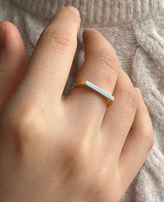 Gold Blue Statement Ring, Minimalist Jewelry, Birthday Gift For Her, 14K Solid Gold, Light Blue Ring, Sea Ring, Gift For Light Color Lover Minimalist Stackable Blue Jewelry, Minimalist Blue Stackable Jewelry, Modern Blue Stackable Jewelry, Minimalist Blue Rings For Anniversary, Modern 14k Gold Blue Jewelry, Modern Blue 14k Gold Jewelry, Minimalist Blue Stackable Rings In 14k Gold, Minimalist Blue Rings For Gifts, Minimalist Blue Rings As Gift