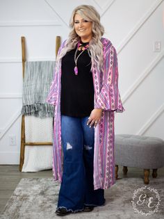 Grace and Emma Collection Plus Size Western Outfits Woman, Western Outfits Women Plus Size, Boho Plus Size Outfits, Country Fall Outfits, Violet Sunset, Country Chic Outfits, Western Girl Outfits, Boho Plus Size, Plus Size Kimono