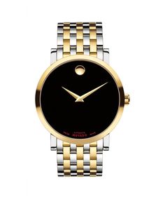 Movado | Red Label Men's Stainless Steel and Yellow gold PVD-finished Automatic Watch with Aligator Strap | Movado International Movado Mens Watches, Movado Watches, Black Museum, Paris Patterns, Movado Watch, Gucci Watch, Diamond Wedding Sets, Fine Diamond Jewelry, New Watch