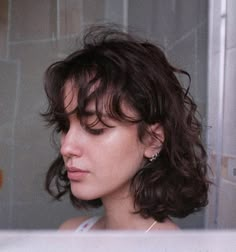 Curly Hair Photos, Wavy Haircuts, Haircuts For Curly Hair, Curly Hair Inspiration, Short Hair With Bangs