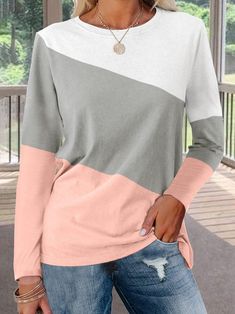 Loose Fit Blouse, Tunic Tops Casual, Round Neck Shirt, Casual Long Sleeve Shirts, Long Sleeve Tops Casual, Women Tunic Tops, Loose Shirts, Womens Long Sleeve Shirts, Top Round