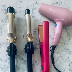 Lowest Price All Used/All In Working Order. Selling Together. Hot Tools 24k Gold Curling Iron/Wand 1.5 Inch - $52 Hot Tools 24k Gold Curling Iron/Wand 1 Inch - $50 Chi Pro Expert Iron Pure Pink - $80 Conair Baby Pink Hair Dryer - $22 Pink Hair Dryer, Baby Pink Hair, Hot Tools, Curling Iron, Hair Tools, Pink Hair, Hair Dryer, Baby Pink, Lowest Price