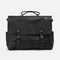 Men's Laptop Bags | Leather Briefcase - Made in France | Bleu de chauffe Classic Bags With Detachable Strap For On-the-go, Classic On-the-go Satchel Shoulder Bag, On-the-go Black Bag With Detachable Strap, Black On-the-go Bag With Detachable Strap, Classic Tote Backpack With Top Carry Handle, Classic Backpack With Detachable Strap And Double Handle, Large Capacity Satchel Laptop Bag, Classic Large Capacity Saddle Bag For Everyday Use, Classic Large Capacity Satchel Shoulder Bag