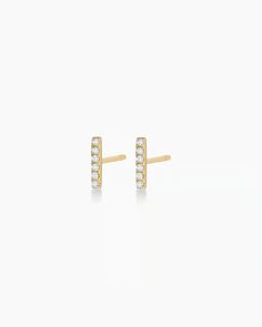 Gold Bar Earrings with Pavé Diamonds | gorjana Diamond Bar Earrings, Turquoise Birthstone, Classic Bar, Gold Bar Earrings, Bar Stud Earrings, Bar Studs, Diamond Bar, Diamond Gold, Bar Earrings