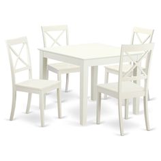 a white table and four chairs on a white background