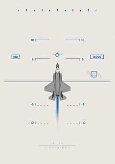 a fighter jet flying through the air with blue lines on it's side and numbers below