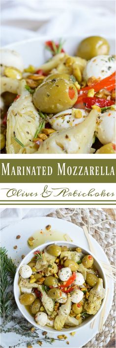 an image of marinated mozzarella with olives and peppers