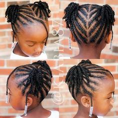 Easy Cornrows, Girls Cornrow Hairstyles, Black Kids Braids Hairstyles, Hairstyles Girl